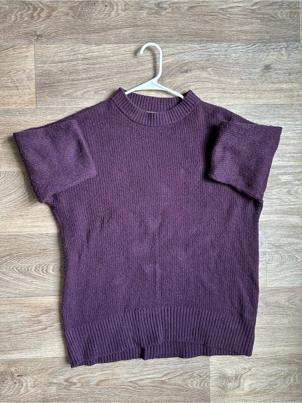 Old Navy Size M Purple Long Sleeve Crew Neck Rib-Knit Tunic Sweater